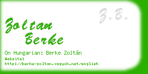 zoltan berke business card